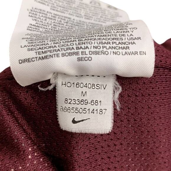 Vintage Nike Full Zip XL Hooded Windbreaker Jacket Geometric Maroon SZ M - Picture 6 of 8